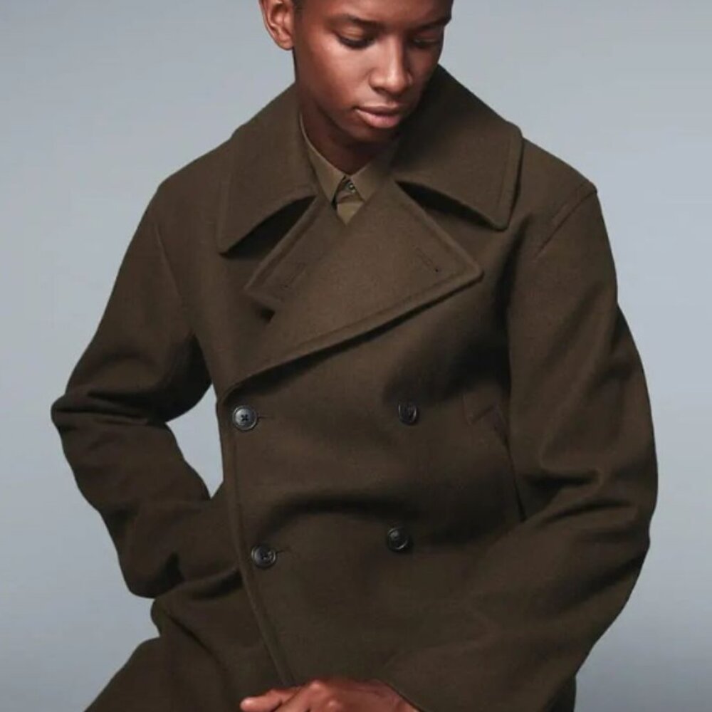 uniqlo +J Wool Blend Oversized Peacoat